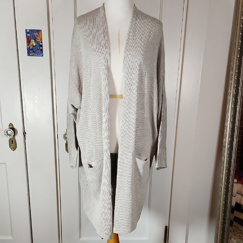 Donni One Size Women's Gray Open-Front Sweater